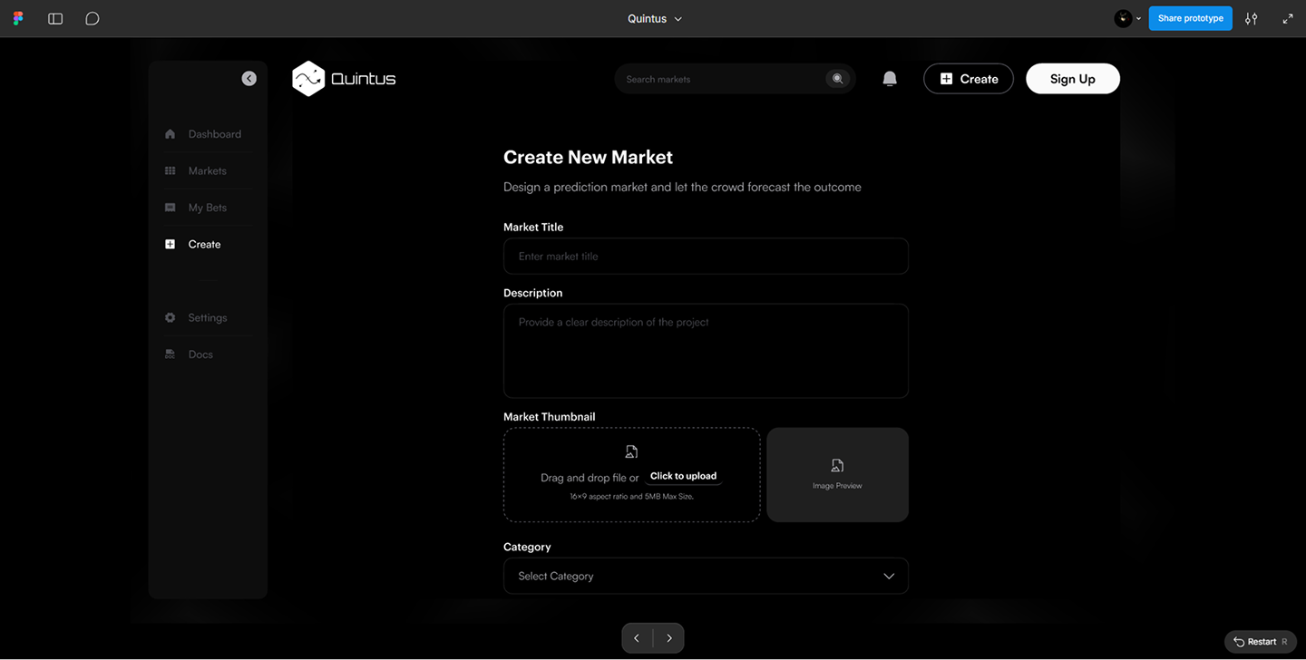 Quintus prediction market